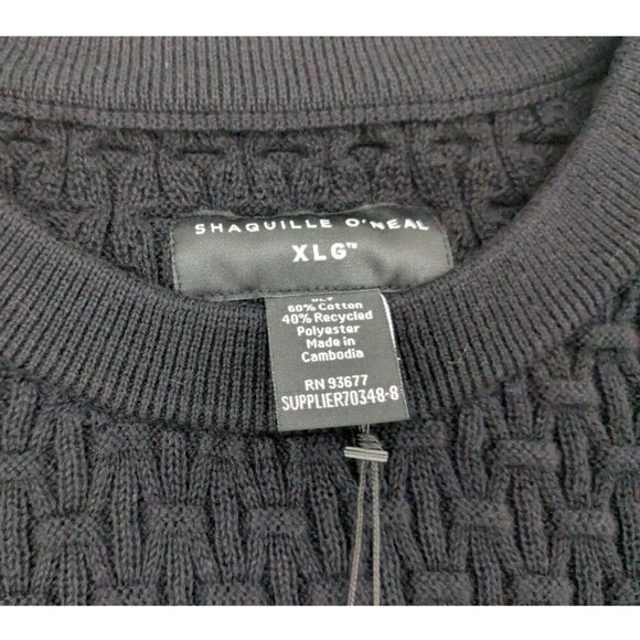 Shaquille O’Neal XLG Black Big And Tall Crew Neck Long Sleeve Pullover New - Picture 3 of 8